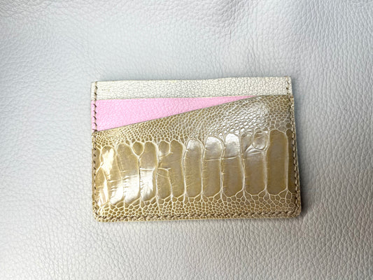 Ostrich leg card holder / minimalist wallet
