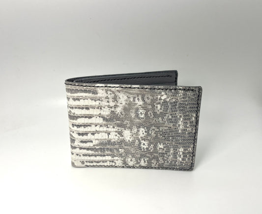 Genuine ring lizard bifold wallet